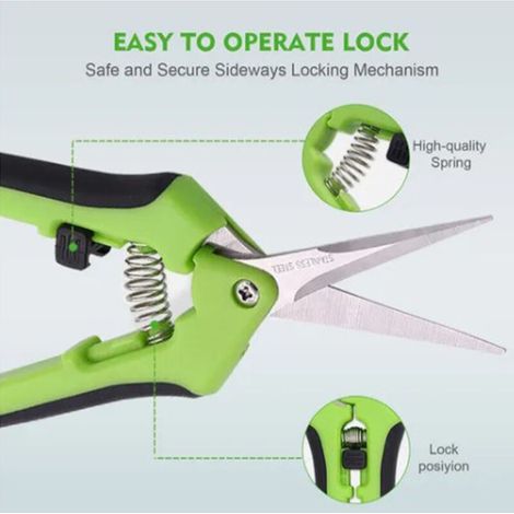 Ciseaux de Jardin en Acier Inoxydable pour Taille des Fleurs et des Arbustes - Coupe Droite Idéale pour la Pruning des Plantes et des Arbres - Outil de Jardinage Professionnel-KZQ