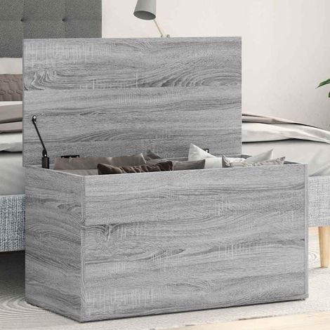 vidaXL Baúl de almacenaje madera contrachapada gris Sonoma 84x42x46 cm (1/5)