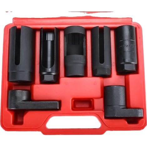 Jeu de douilles pour capteur d'oxygène, matériau en chrome-molybdène, fente de 7 mm, hexagone de 22 mm, longueur de 80 mm, entraînement carré de 3/8 pouce (1/5)
