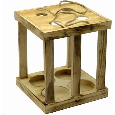 Portabottiglie vino legno rustico cm22,2x22,3h25,5