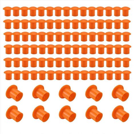 100 Capuchons de Protection pour Fer à Béton, Orange, 2,36 x 2,17 x 1,5 Pouces, Lot de Sécurité Chantier (1/5)