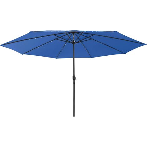 Sonnenschirm mit LED-Beleuchtung 400 cm Azurblau