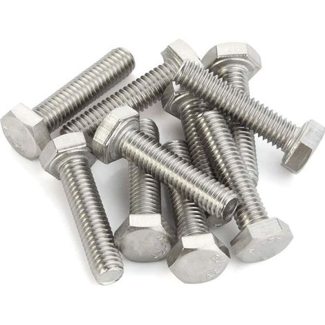 Lot de 20 Vis à tête hexagonale M8 1,25 x 10 mm, entièrement filetée, acier inoxydable, finition unie (1/5)