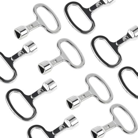 10 pezzi chiave triangolare per cestino della spazzatura, chiave terminale, chiave di rubinetto, chiave di spurgo, accessori per vigili del fuoco, terminale (1/5)