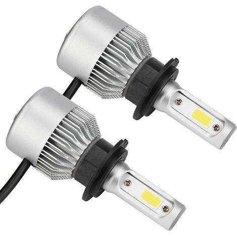 Paire d'ampoules LED H7 36W 8000LM pour phares de voiture, faisceau croisé/route 6000K blanc, éclairage auto haute performance, couleur argent, 2 pièces (1/5)