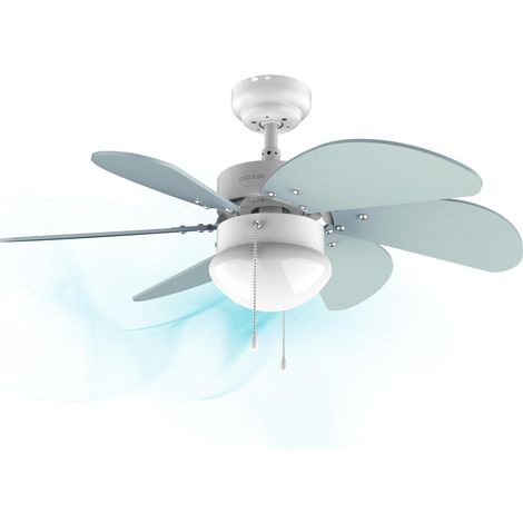 1 Ventilateur de plafond, 50 W, diamètre 92 cm, 6 pales réversibles, 3 vitesses, fonction été/hiver, avec lampe, interrupteur à chaîne (1/5)