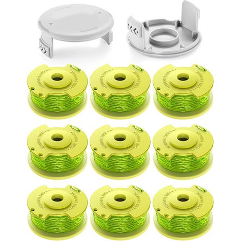 11 Paquet Modèle Actualisé Bobine Fil Coupe Bordure Convient pour Ryobi One +18v,24v,40v Coupe Bordures,Ø2.0mm et 3.4m Longueur AC14RL3A Remplacements Coupe Bordure(9 Bobine,2 Couvercle) (1/5)