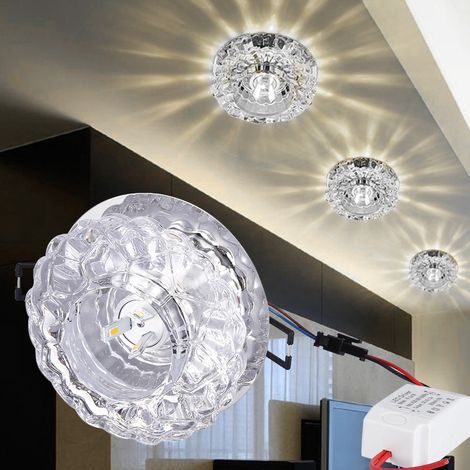 3-W-LED-Einbaustrahler, weiß, Deckenleuchte, dekorativer Strahler für Zuhause, kaltweißes Licht (1/5)