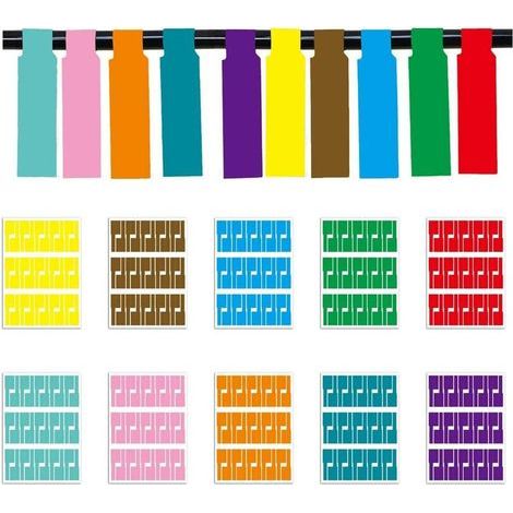 Étiquette de Cables,10 Couleurs 300 Pièces Étiquettes Auto-Adhésives de Câble Étanche Identification Câble pour Imprimantes Laser (1/5)