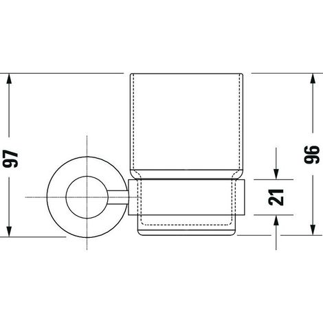 DURAVIT 0099204600 D-Code porte-verre verre droit