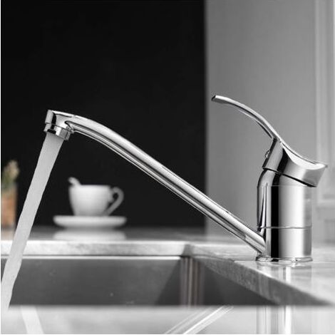 Robinet Cuisine, 360° Rotatif Mitigeur Cuisine, Robinet de Cuisine Mitigeur, Robinet avec Tube PEX, Laiton Massif, Peut Ajuster L'eau Froide et chaude, Chrome. (1/5)