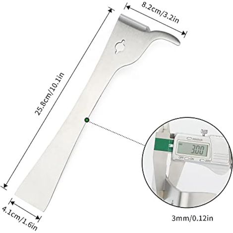 Grattoir à ruche en acier inoxydable poli, outil apicole pour la récolte. (1/4)
