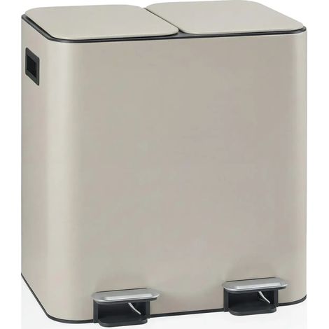 [NEUWERTIG] B-Ware Hjh Office Mülleimer Abfalleimer Clean 10 Beige Behälter 2 X 15 L Trennsystem