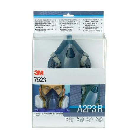 7500 Serie 3M 7523M A2P3 Kit Premium Riutilizzabile Semimaschera - Mezzo