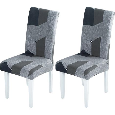 CCYKXALot de 2 Housse de Chaise, Extensible Amovible Lavable Couverture de Chaise, Universelle de Chaise Salle, pour Décor Salle à Manger Hôtel (2) (1/5)
