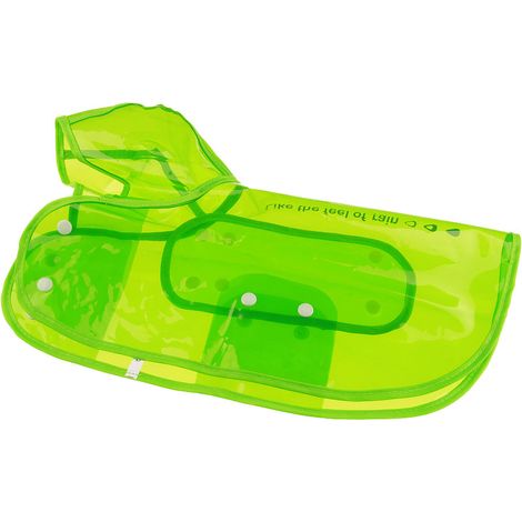 Imperméable pour animaux avec capuche, imperméable réutilisable en plastique pour chiots, vêtement de pluie transparent pour animaux de compagnie (Vert XXXXXL) (1/5)