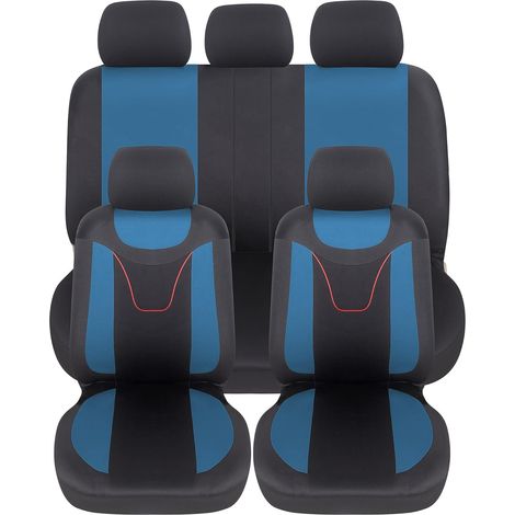 Lupex Shop - Coprisedili auto, anteriori e posteriori, universali adattabili, tessuto poliestere, No Suv (mod. N) colore - Blu Chiaro