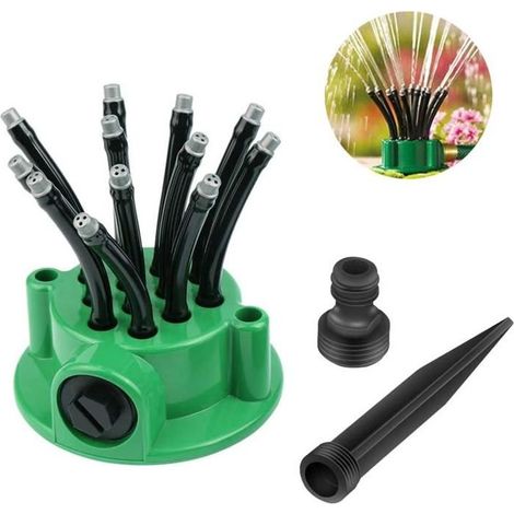 x 360°-Gartensprenger mit automatischem Drehkopf, multidirektionales Bewässerungssystem für Rasen und Gemüsegarten (1/5)