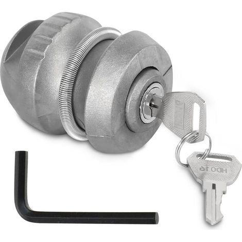 Antivol de Remorque pour Attelage À Billes Antivol pour Attelage de Remorque Verrou D'Attelage Antivol Tete D'Attelage Verrouillage Remorque Sécurité Hitchlock Cadenas pour Caravane avec 2 Clés (1/5)