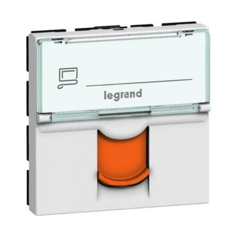 Prise réseau RJ45 CAT6 FTP volet orange format 45X45mm 2M LCS2 sans support ni plaque MOSAIC LEGRAND 076523