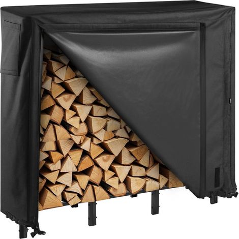 Stockage du bois au sec, range-bûches extérieur en métal 1220 x 320 x 1180 mm pour terrasse et véranda (1/5)