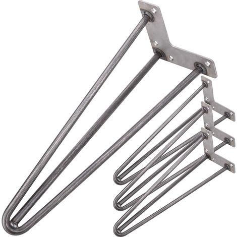 PrimeMatik - Pieds pour table et meuble style vintage Pieds en acier 3 pôles 41 cm 4-pack (1/5)