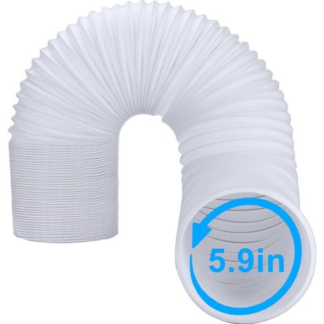 Tuyau de ventilation pour climatiseur portable - filetage à gauche [diamètre 150 mm] 1,5 mètre droit (1/4)