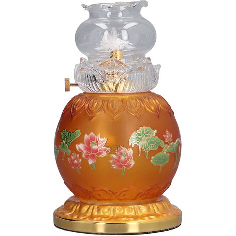 Buddhistische Tempelblume, glasierte Buddha-Öllampe für Kirchen, Tempelläden und Opfergaben (1/5)