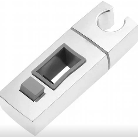 Support de douche coulissant pour tube diamètre 15 x 30 mm - Support de douche rectangulaire en ABS chromé pour salle de bain (1/4)