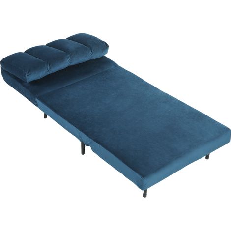 Canapé-lit convertible pliable avec dossier réglable, bleu (1/5)
