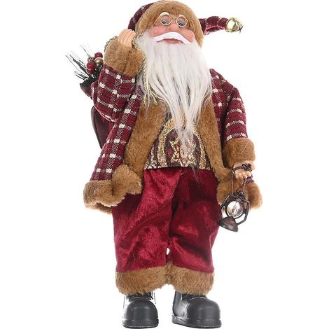 Poupée Père Noël Décoratif Sapin de Noël Ornement Bâton Rouge Blanc Neige (1/2)