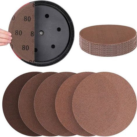 Lot De 25 Disque Abrasif 225 Mm Maille 80-320 Grain Papier A Poncer[BI16] (1/5)