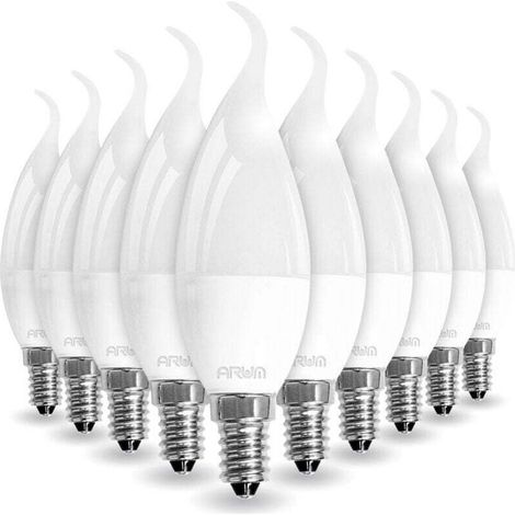 10er-Pack E14 LED-Flammenlampen, 5 W (entspricht 40 W), Farbtemperatur: Neutralweiß 4000 K