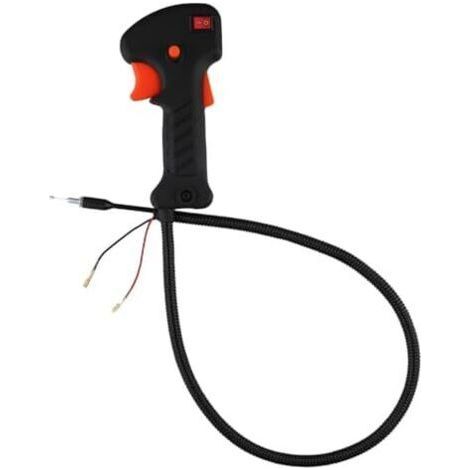Orange throttle release cable with switch for brushcutter, 80cm control line for GARDENER OLEMAK BC26 33 43 52 piece brushcutter - (1/4)