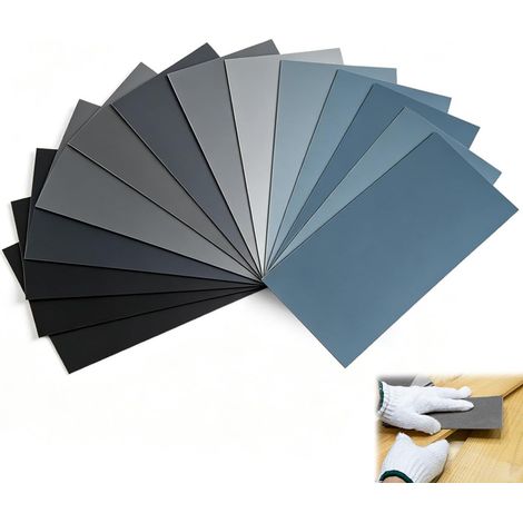 14pcs Papier De Verre Fin Abrasif Poncage Carrosserie Bois A L'eau (1/5)