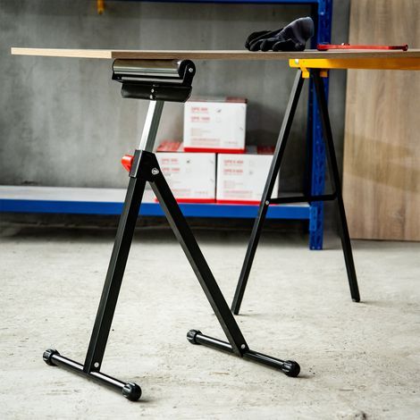 Servante atelier pliable à roulettes, support hauteur ajustable 68-110 cm, charge max 90 kg, noir (1/5)