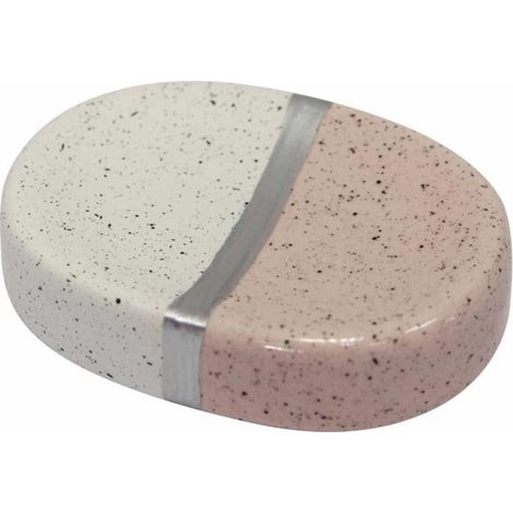 Porte Savon Céramique Design "Skyline" 26cm Rose (1/2)