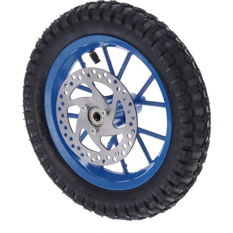 Pneu de Roue Avant en Caoutchouc 12.5x2.75in47cc 2 Temps Vélo Hors Route avec Boulons de Pignon de Frein à Disque-conception Antidérapante, (C(bleu)) (1/4)