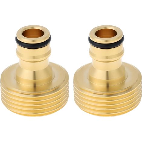 Lot de 2 adaptateurs de robinet rapides avec filetage mâle de 2,5 cm pour tuyau d'arrosage compatible avec système de prise Gardena (1/5)