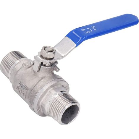 Vanne À Bille 3/4 Po, Acier Inoxydable 304 Npt 3/4"(Dn20) 2 Filetage Mâle Vanne À Bille Flottante Manuelle À Longue Poignée, pour Le Contrôle Des Conduites D’Eau Et Les Raccords de Plomberie (1/5)