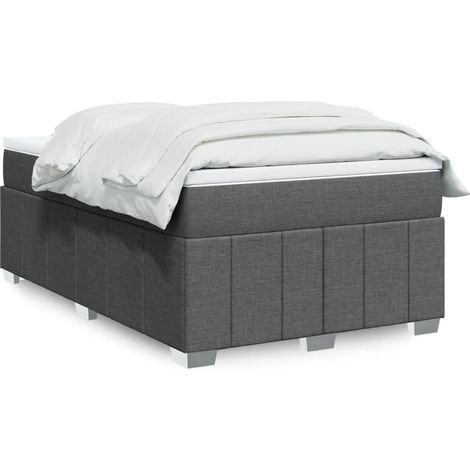 Boxspringbett mit Matratze Dunkelgrau 120x200 cm Stoff