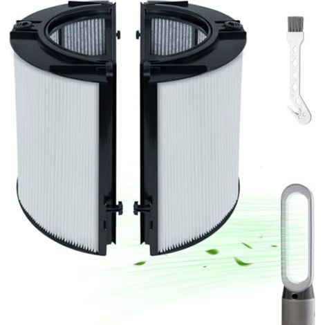 Filtre HEPA 2 en 1 et filtre à charbon actif compatible avec le purificateur d'air Dyson DP04 HP04 HP06 HP07 HP09 PH01 PH02 PH03 TP04 TP06 TP07 TP09, filtre de remplacement en verre 3