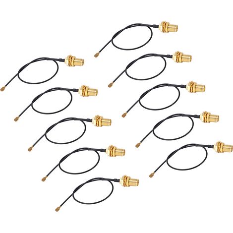 10 Stück IPEX-zu-SMA-Stecker-Adapterkabel mit Messingkern, hochstabile Antennenzuleitung für Empfänger/Scanner (1/5)