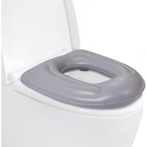 Coussin de Siège de Toilette Gonflable en PVC avec Ventouse, Réglable en Hauteur, Étanche et Confortable, Housse WC pour Adulte, Soulagement du Coccyx, Idéal Voyage et Convalescence( 47X40X11CM) (1/5)