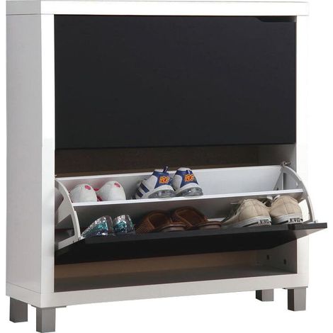 Zapatero Kubox 2 puertas blanco y negro (1/2)