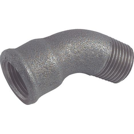 Lot de 10 coudes 45° grand rayon fonte noire à visser - mâle femelle 1/2'' (15/21)