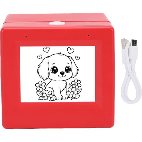 Stampante intelligente con intelligenza artificiale e controllo vocale, schermo da 2,8 pollici, portatile, senza inchiostro, per la creazione di adesivi, mini stampante termica per casa, scuola e uffi (1/5)
