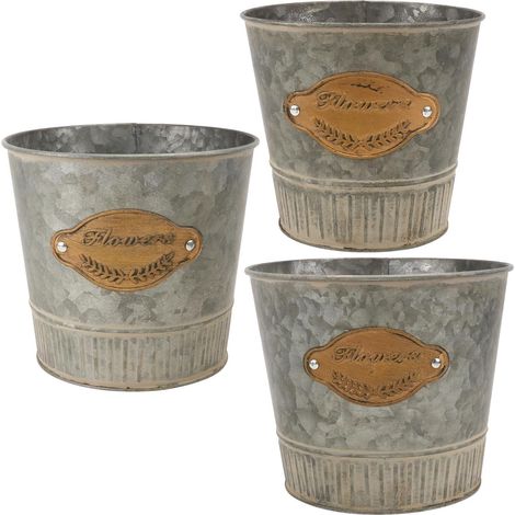 3 Stück Blumentopf Vintage Küchentopf und Trockenblumentopf