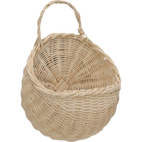 Panier mural en rotin multifonctionnel, panier de rangement tissé mural pour la maison, beige