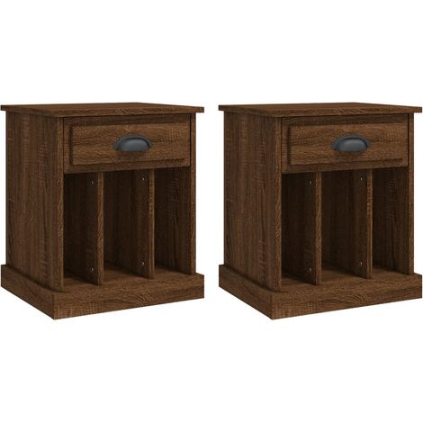 Maison Exclusive - Nachttische 2 Stk. Braun Eichen-Optik 43x36x50
